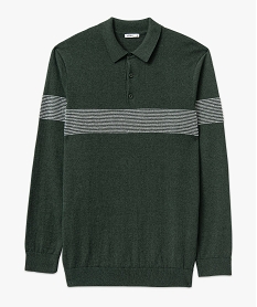 pull fine maille a col polo homme vertJ111701_4