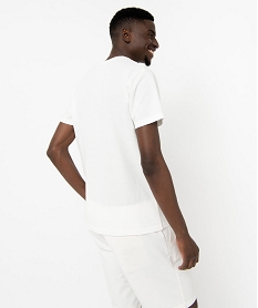 tee-shirt a manches courtes effet raye homme blancJ111801_3