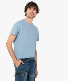 GEMO Tee-shirt à manches courtes et col rond homme Bleu