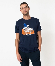 GEMO Tee-shirt manches courtes imprimé fantaisie homme - The Simpsons Bleu