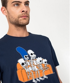 tee-shirt manches courtes imprime fantaisie homme - the simpsons bleuJ112601_2