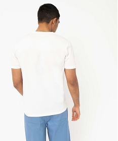 tee-shirt homme a manches courtes a motif estival blanc tee-shirtsJ112701_3