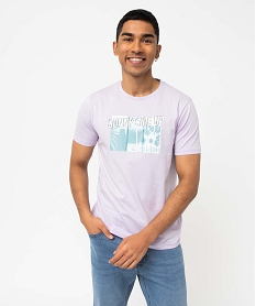 tee-shirt homme a manches courtes a motif estival violet tee-shirtsJ112801_1