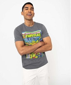 GEMO Tee-shirt homme à manches courtes imprimé - Tortues Ninja gris standard