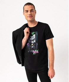 tee-shirt manches courtes imprime le joker homme - batman noirJ113601_1