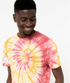 tee-shirt a manches courtes effet tie and dye homme jauneJ114001_1