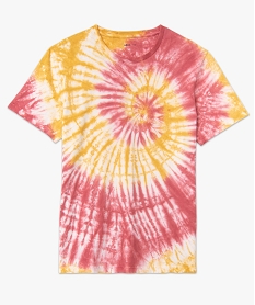 tee-shirt a manches courtes effet tie and dye homme jauneJ114001_4