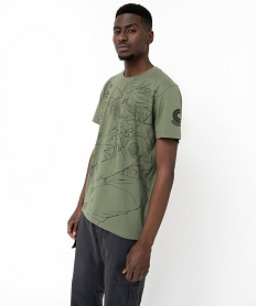 GEMO Tee-shirt à manches courtes imprimé homme - Dragon Ball Z kaki standard