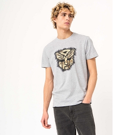 tee-shirt homme imprime a manches courtes - transformers grisJ114401_1