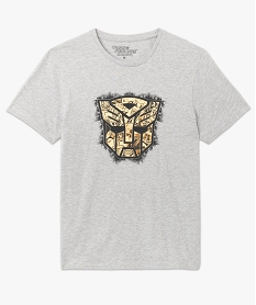 tee-shirt homme imprime a manches courtes - transformers grisJ114401_4