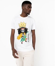 GEMO Tee-shirt à manches courtes à motif homme - One Piece Blanc