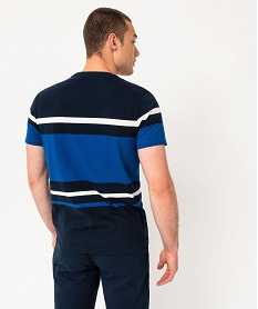 tee-shirt manches courtes a rayures homme bleuJ115001_3