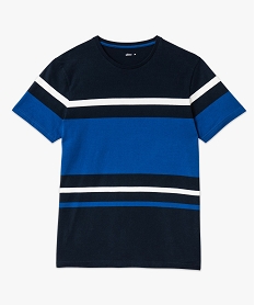tee-shirt manches courtes a rayures homme bleuJ115001_4