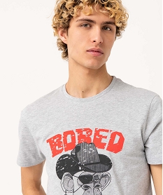tee-shirt homme imprime a manches courtes - bored of directors grisJ115401_2