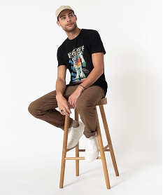 GEMO Tee-shirt manches courtes imprimé RX-78-2 Gundam homme - Mobile Suit Gandam noir standard