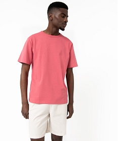 GEMO Tee-shirt à manches courtes uni homme Rose