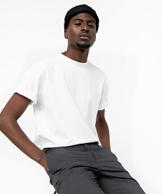 GEMO Tee-shirt à manches courtes uni homme Blanc