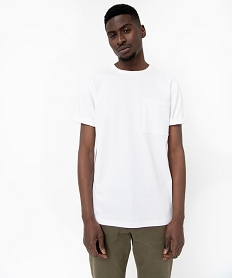 GEMO Tee-shirt à manches courtes avec poche poitrine homme blanc standard