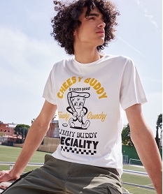 tee-shirt manches courtes imprime fantaisie homme blancJ116101_1
