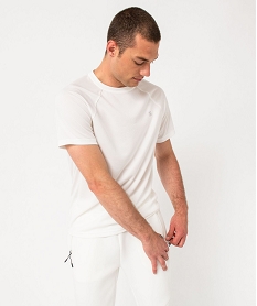 tee-shirt manches courtes en mesh respirant homme blancJ116301_1