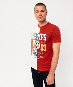 tee-shirt manches courtes bicolore homme - camps united rougeJ116401_2