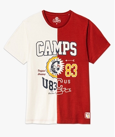 tee-shirt manches courtes bicolore homme - camps united rougeJ116401_4