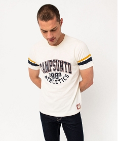 tee-shirt manches courtes imprime homme - camps united blancJ116501_1