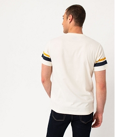 tee-shirt manches courtes imprime homme - camps united blancJ116501_3