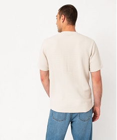 tee-shirt manches courtes en coton texture epais homme beigeJ116601_3