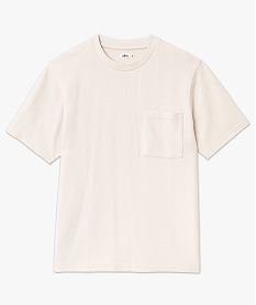 tee-shirt manches courtes en coton texture epais homme beigeJ116601_4