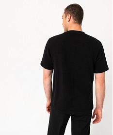 tee-shirt manches courtes en coton texture epais homme noirJ116701_3