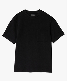 tee-shirt manches courtes en coton texture epais homme noirJ116701_4