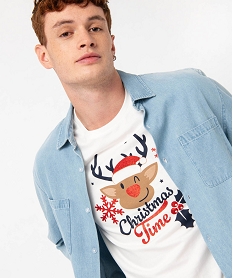 tee-shirt a manches courtes special noel homme blanc tee-shirtsJ116901_1