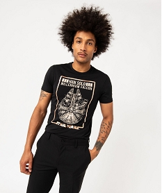 tee-shirt manches courtes imprime faucon millenium homme - star wars noir tee-shirtsJ117301_1
