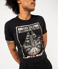tee-shirt manches courtes imprime faucon millenium homme - star wars noirJ117301_2