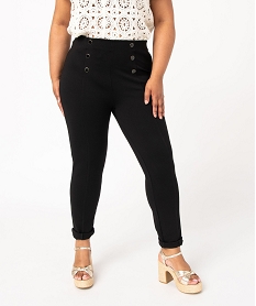 leggings a pont femme grande taille noirJ118301_1