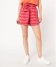 GEMO Short fluide imprimé façon tie and dye femme kaki fonce