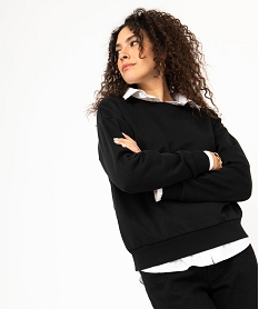 GEMO Sweat ample intérieur molletonné femme noir standard
