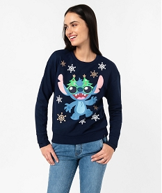 GEMO Sweat de Noël avec motif Stitch femme - Disney noir chine
