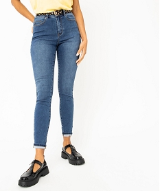 jean skinny taille haute stretch femme bleuJ122901_1