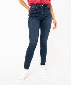 jean skinny taille haute stretch femme bleuJ123001_1