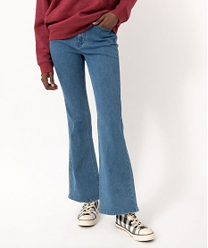 GEMO Jean Bootcut taille haute effet push-up femme Bleu