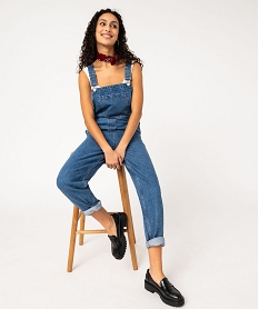 GEMO Salopette en jean coupe mom femme Bleu