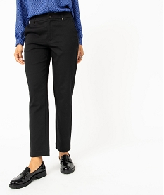 pantalon femme coupe ample en toile extensible noirJ127201_1