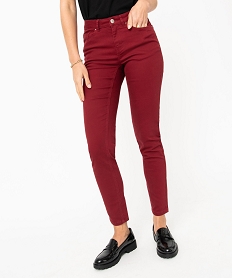 pantalon coupe slim taille normale femme rouge pantalonsJ127801_2