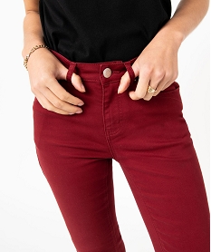 pantalon coupe slim taille normale femme rougeJ127801_3