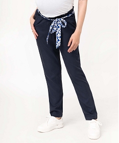 pantalon de grossesse avec bandeau bas coupe carotte bleuJ128201_1