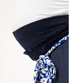 pantalon de grossesse avec bandeau bas coupe carotte bleuJ128201_2