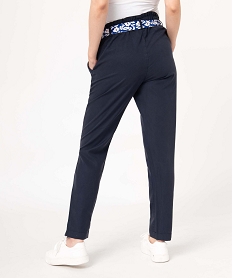 pantalon de grossesse avec bandeau bas coupe carotte bleuJ128201_3