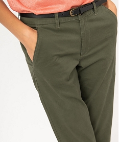 pantalon 78eme en toile extensible avec ceinture femme vertJ129201_2